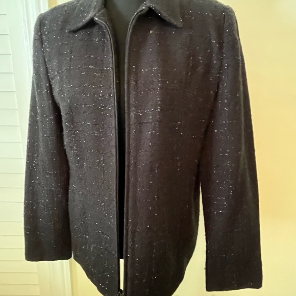 Ladies blazer, black with metallic blend.  Size 12.  Excellent condition. - Picture 2 of 6